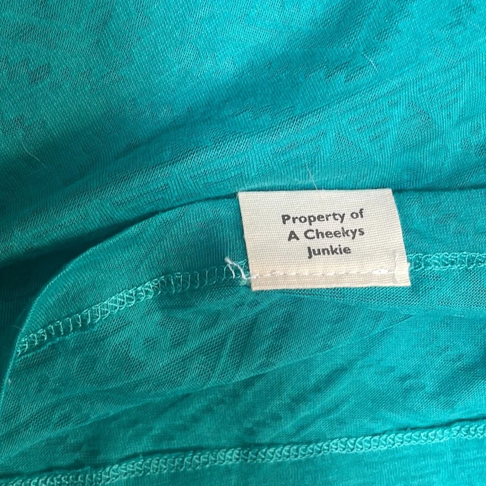 NWT Cheekys teal Southwest burn out shirt - Picture 6 of 6